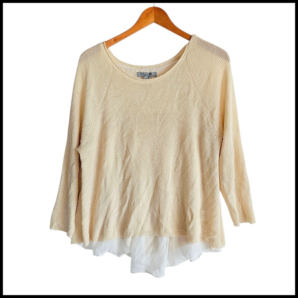 Olivia Sky Tunic Sweater Knit Top Layering Extender XL